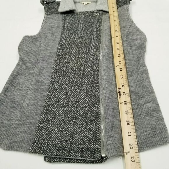 Hem & Thread Womens Small Herringbone Sleeveless Vest‎ Gray Retro Boho Indie - Picture 8 of 10